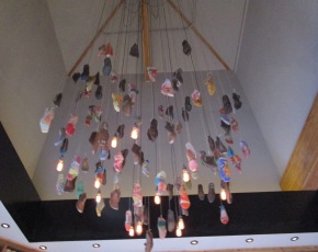Shoe last installation at Cucina Enoteca Newport Beach.