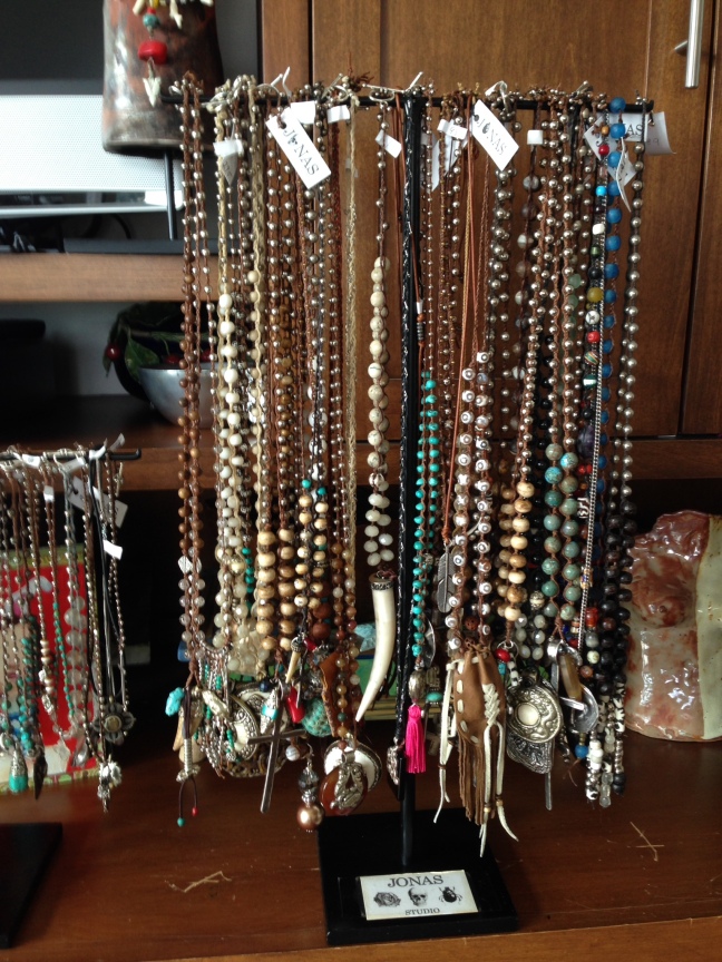 Jonas Studios tusk and bead pendants and assorted styles by Liz Jonas